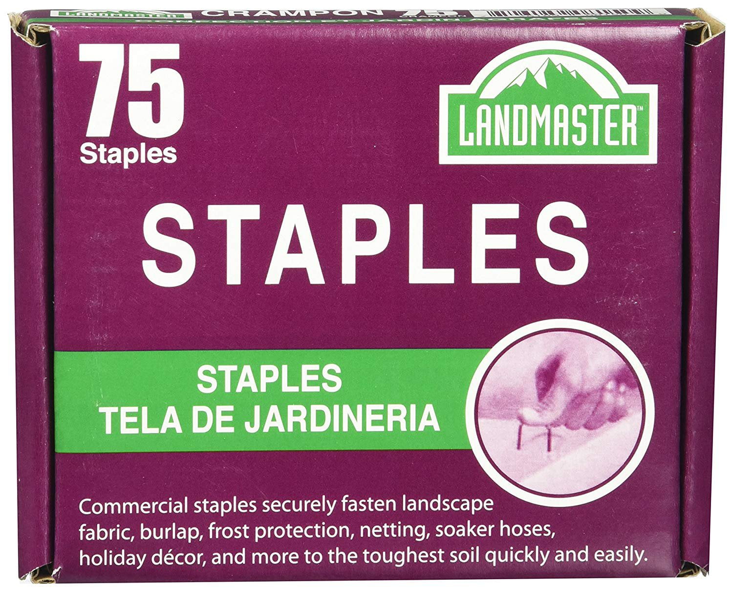 Easy Gardener 815 038398008155 Fabric & Garden Staples Attaches Landscape Fabric and Turf to Soil 4, 75, Silver