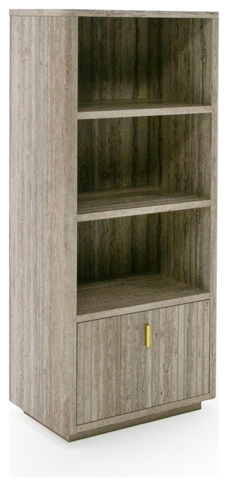 Nova Domus Roma Modern Travertine  Gold Bookcase   Rustic   Bookcases   by Vig Furniture Inc.  Houzz