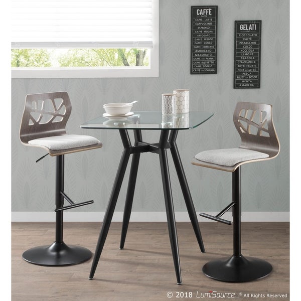 Carson Carrington Sala Light Grey Wood Adjustable Bar Stool