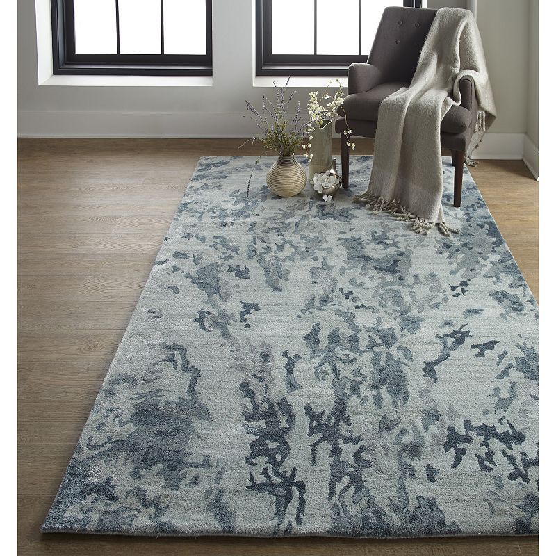 Weave and Wander Orwell Blue Abstract Area Rug