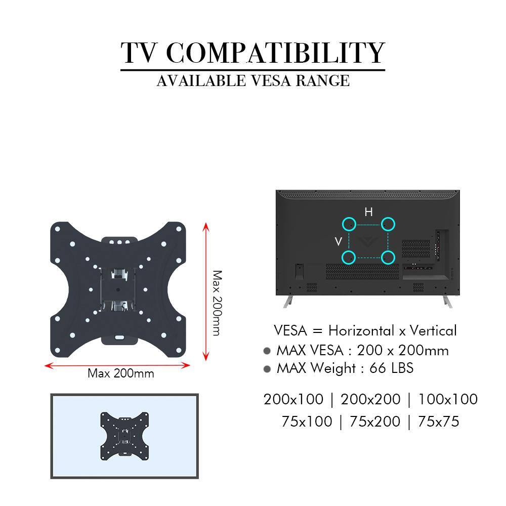 Winado 26 in. to 55 in. Adjustable TV Wall Mount for TVs 419318696599