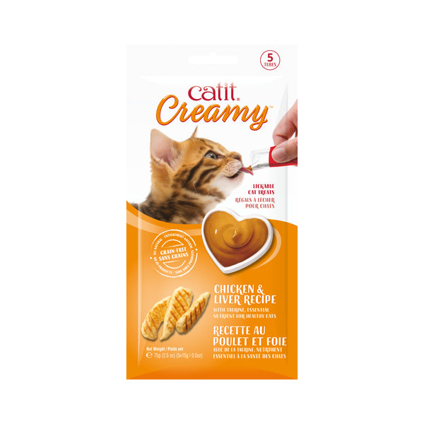 Catit Creamy Chicken and Liver Grain-Free Lickable Cat Treats