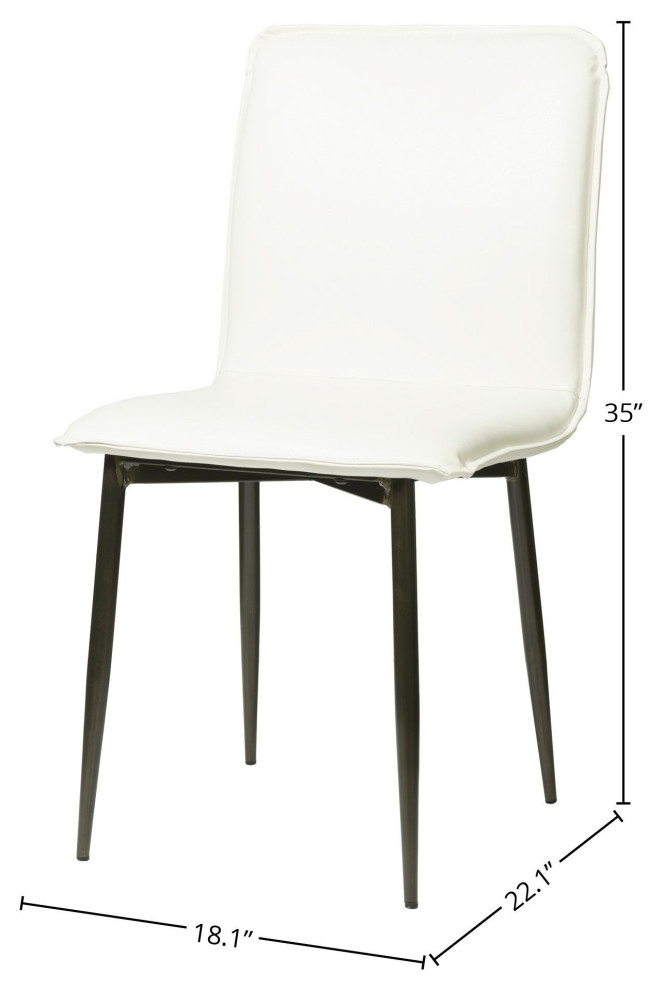 Luca Dining Chair  Set of 2  Fox White   Midcentury   Dining Chairs   by LH Imports  Houzz