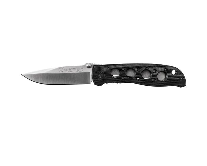 Smith and Wesson Extreme Ops Liner Lock Folding Knife Drop Point Blade with Aluminum Handle - 12524426