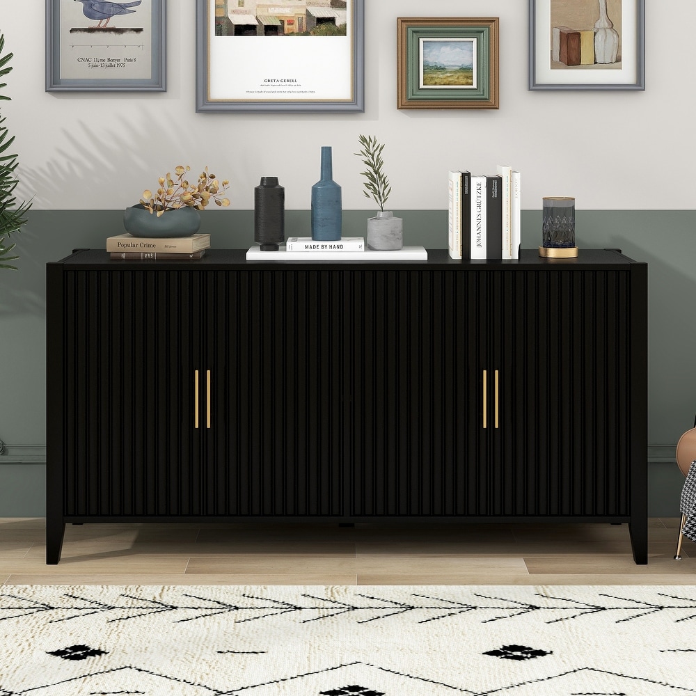 Accent Storage Cabinet Sideboard with Metal Handles