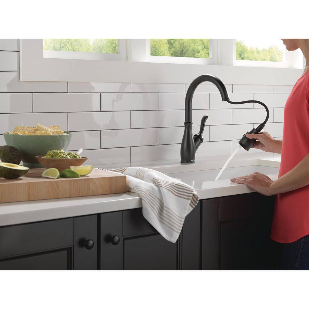 Delta Leland Single-Handle Pull-Down Sprayer Kitchen Faucet with Touch2O Technology in Matte Black 9178T-BL-DST