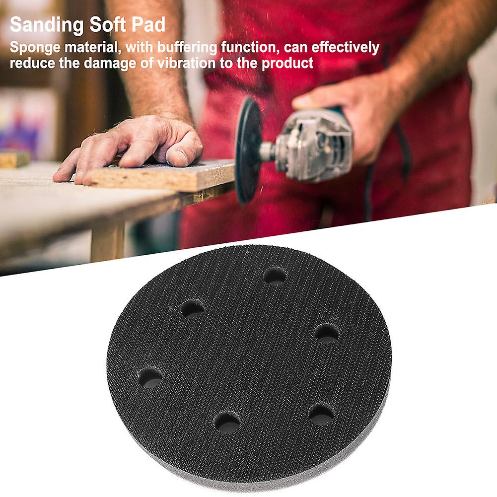 125mm Diameter Soft Buffer Sponge Interface Cushion Pad For Sanding Pads (6 Holes)