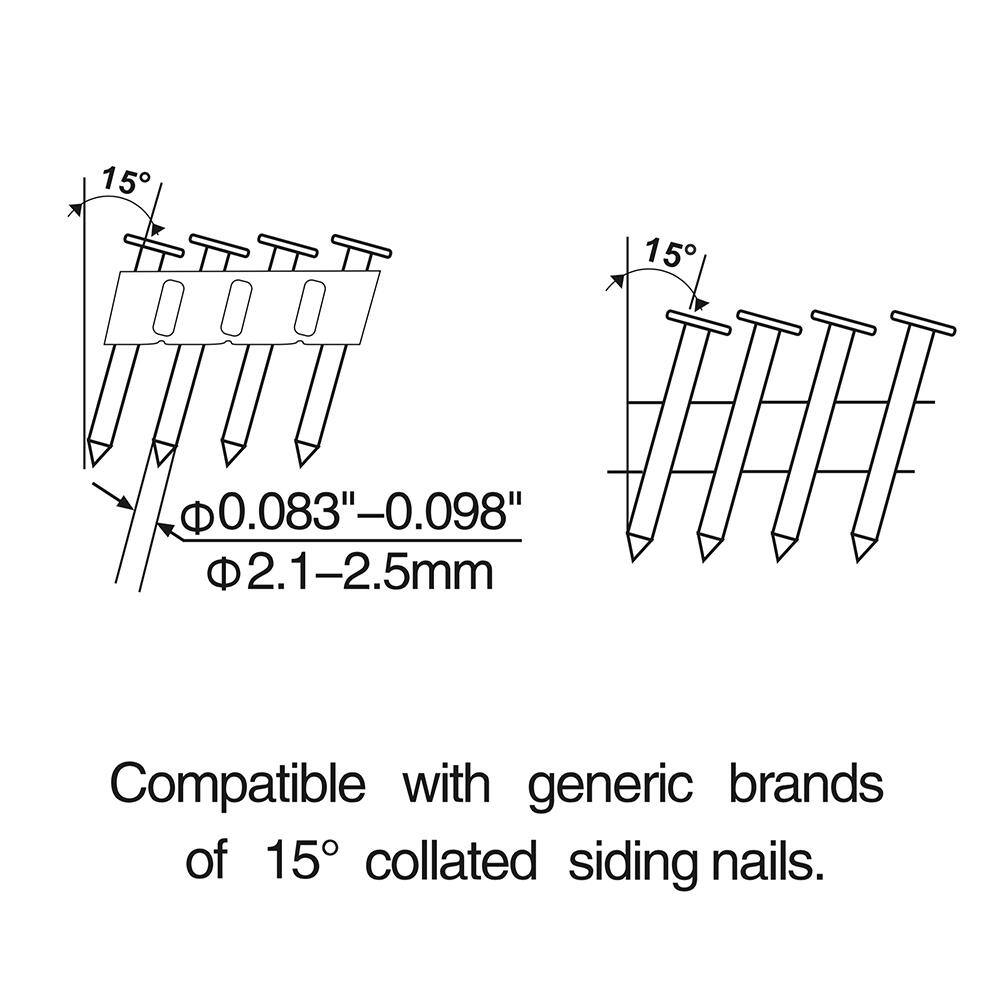 Freeman Pneumatic 15-Degree 2 in. Coil Siding Nailer PCN50