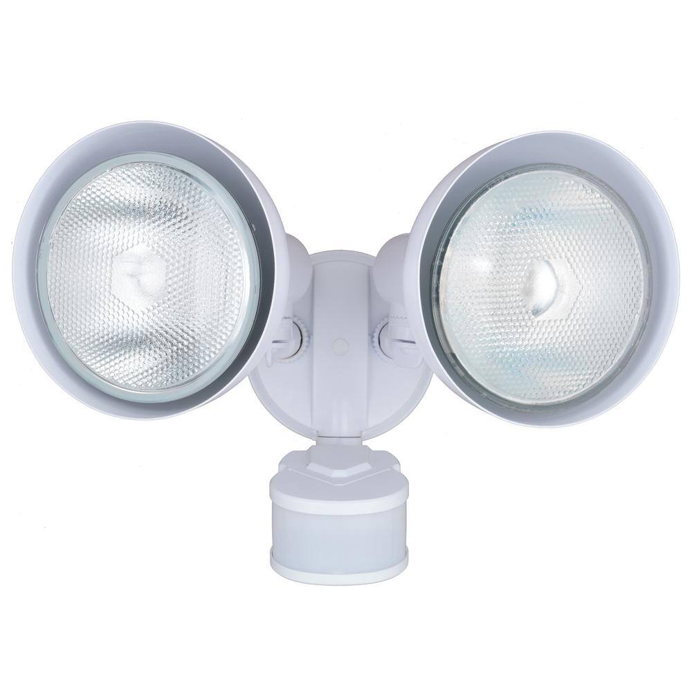 dualux White Motion Sensor Dusk to Dawn Outdoor Security Flood Light - 240-Degree Range - 85 Ft T0696