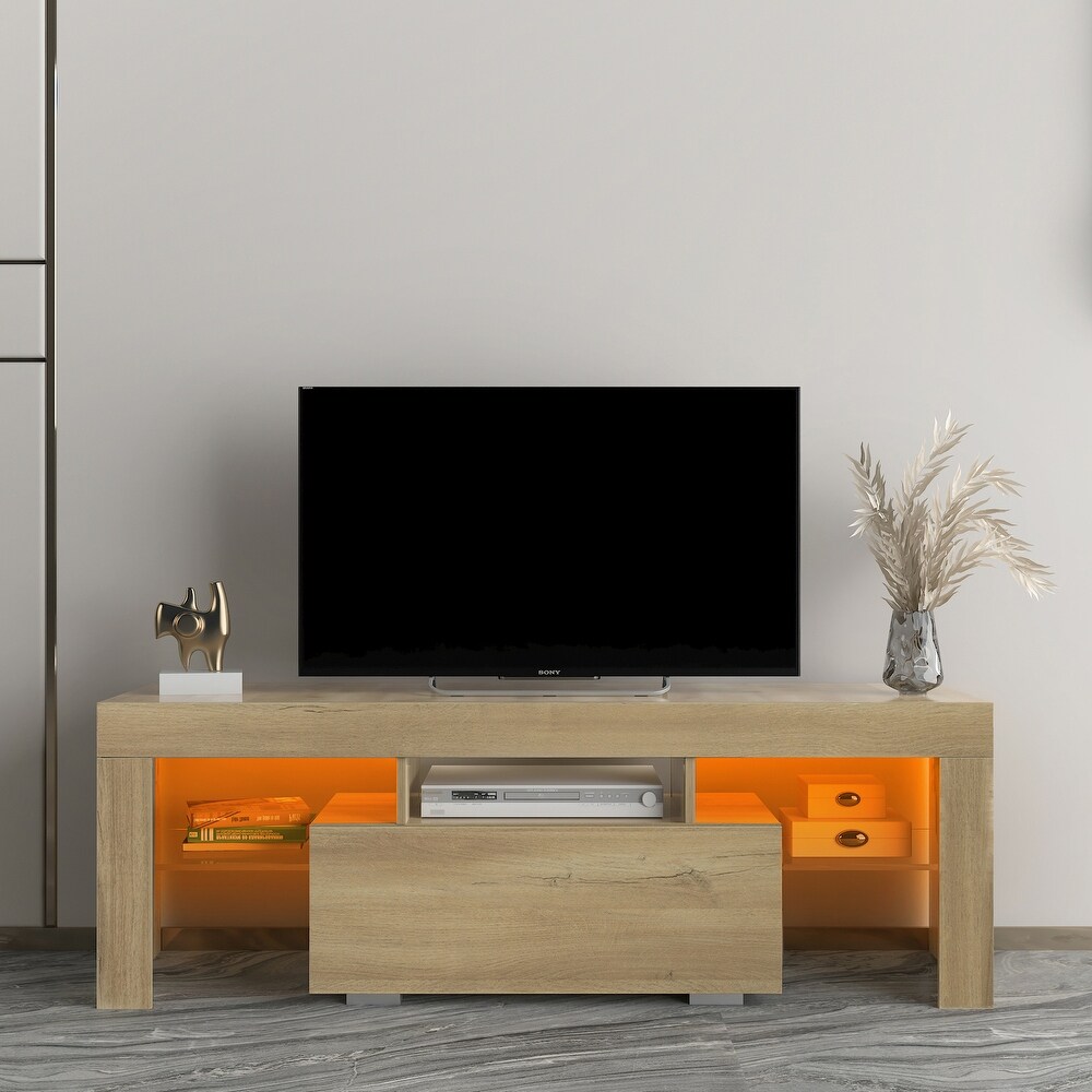 Wood TV Stand for Up to 55\