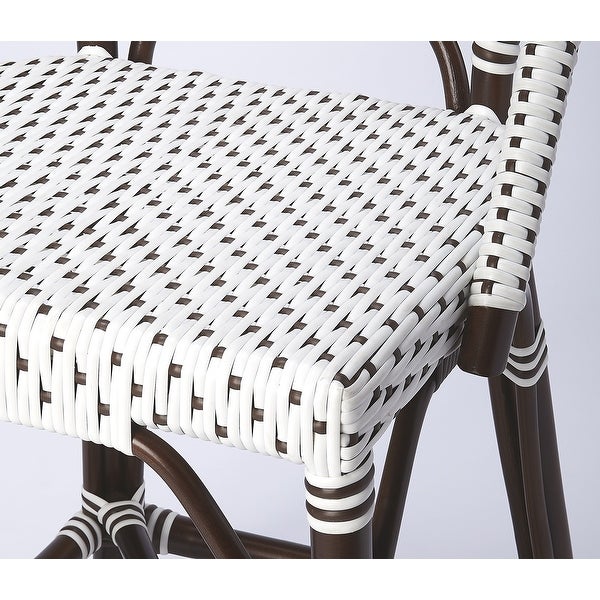 Butler Solstice White and Chocolate Rattan Counter Stool