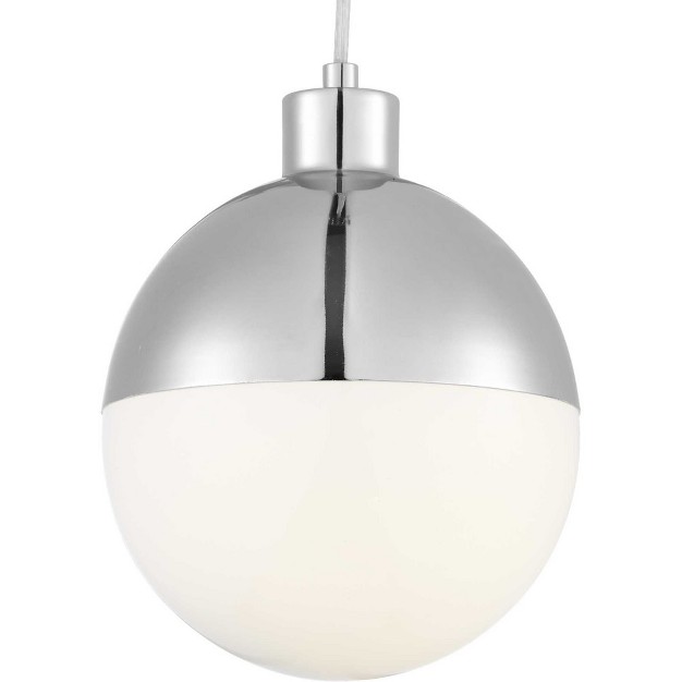 Progress Lighting Globe Collection 1 light Pendant Steel Brushed Bronze Opal Glass Shade