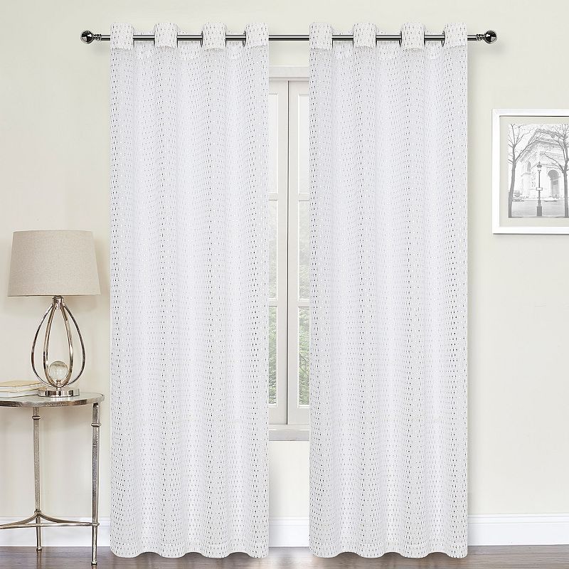 Raindrop Metallic 1-panel Window Curtain