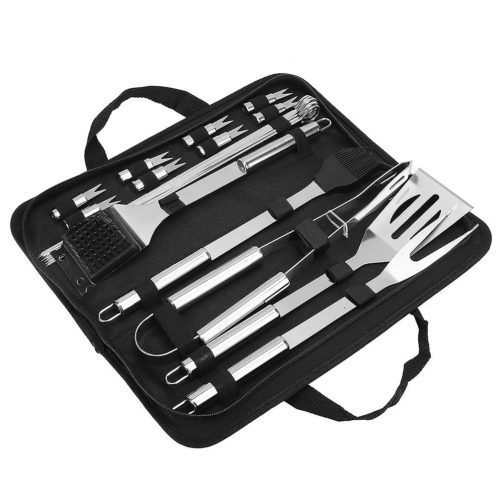 21Pcs/Set BBQ Outdoor Stainless Steel Barbecue Grill Tools Utensils Kit Kitchen Accessories