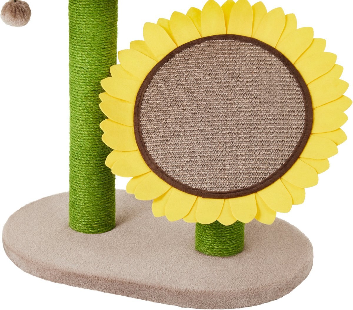 Frisco Sunflower Cat Scratching Post， Two Post with Lounger