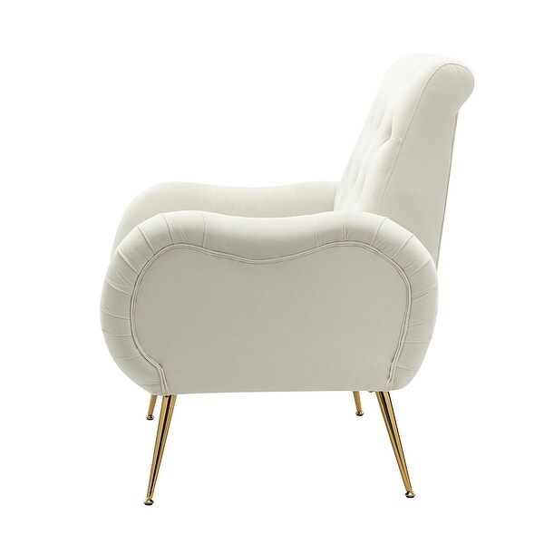 Calymne Modern Upholstered Armchair with Button-tufted Back by HULALA HOME