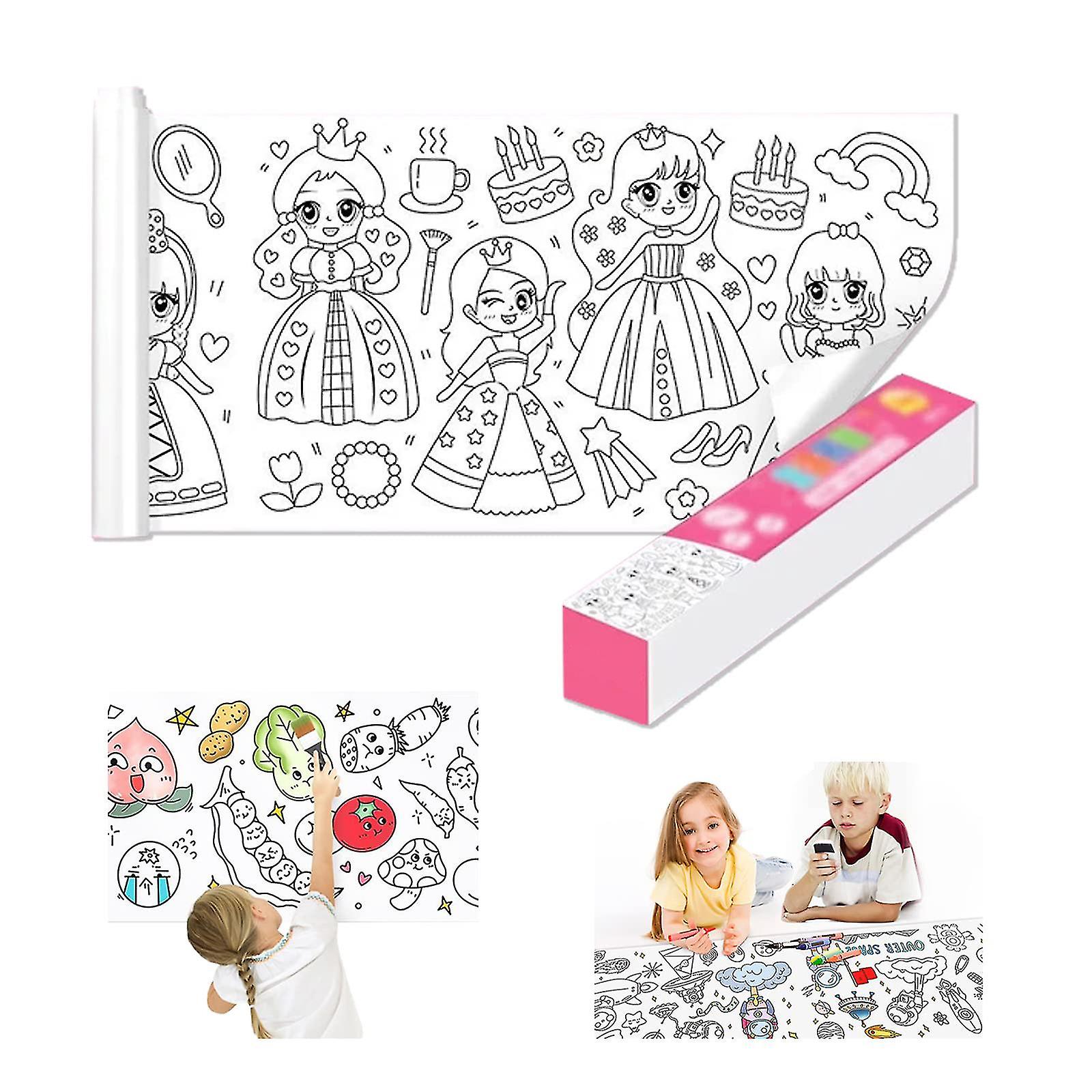 Children's Drawing Roll Diy Sticky Color Filling Paper Early Educational Toys