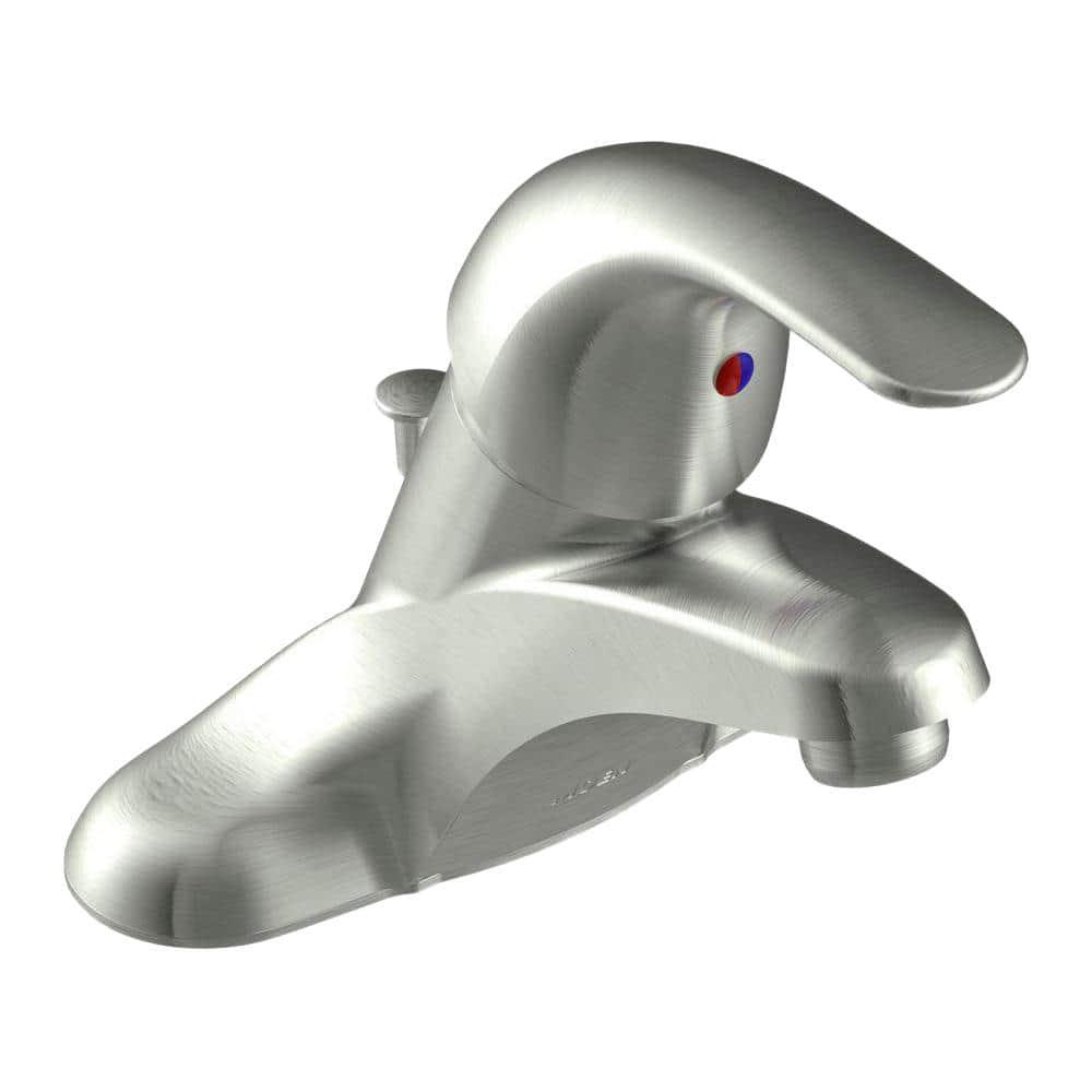 MOEN Adler 4 in Centerset SingleHandle LowArc Bathroom Faucet in Spot Resist Brushed Nickel