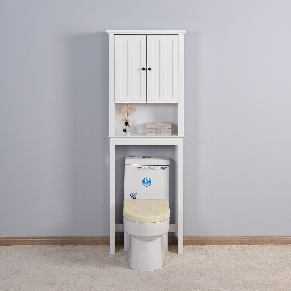 Bathroom Wooden Storage Cabinet Over The Toilet