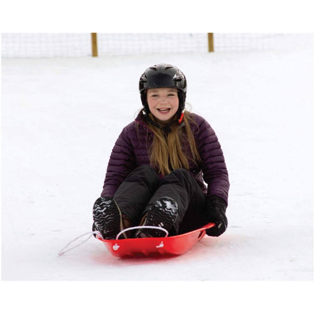 Ejoy 48 in. x 18 in. x 5 in. Downhill Winter Toboggan Snow Sled With Rope (Red 1-Piece) SnowSled48x18x5_Red_1pc