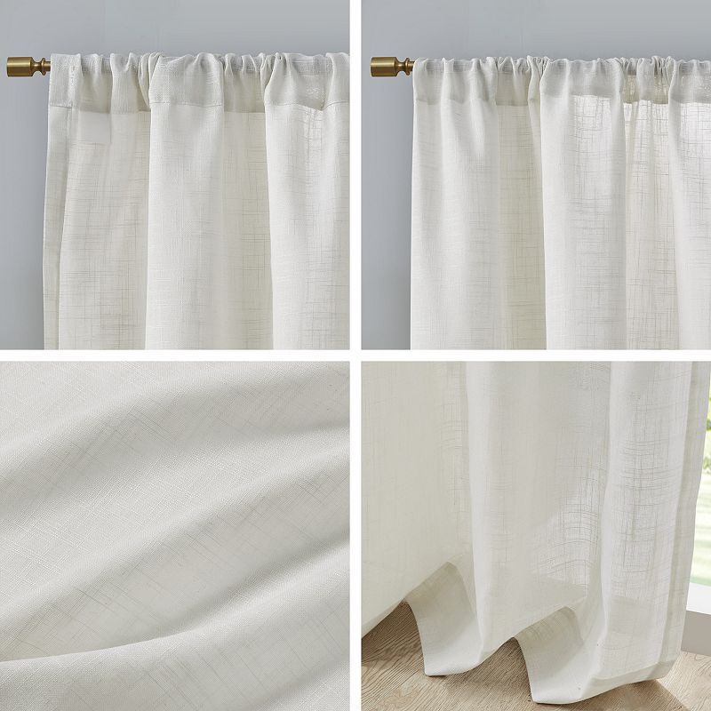 Madison Park Suvi 2-Pack Linen Blend Textured Light Filtering Rod Pocket Window Curtains