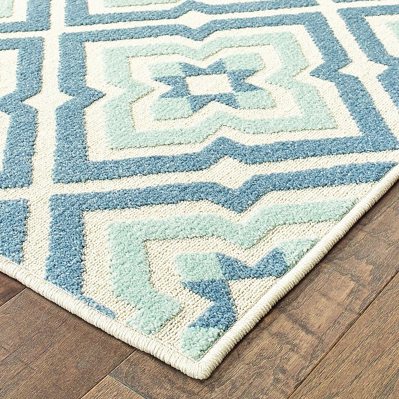 StyleHaven Belize Floral Panel Lattice Indoor Outdoor Rug