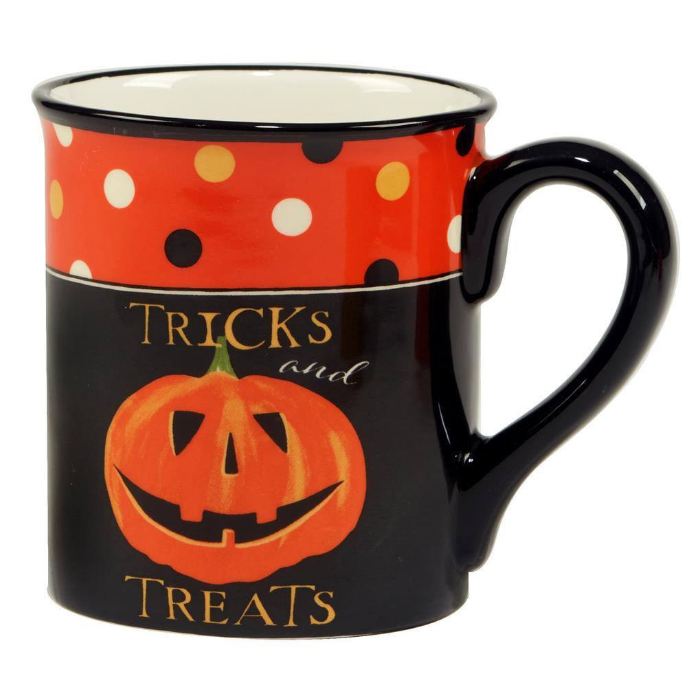 Certified International Spooky Halloween 18 oz. Assorted Colors Earthenware Beverage Mug (Set of 4) 28716SET4