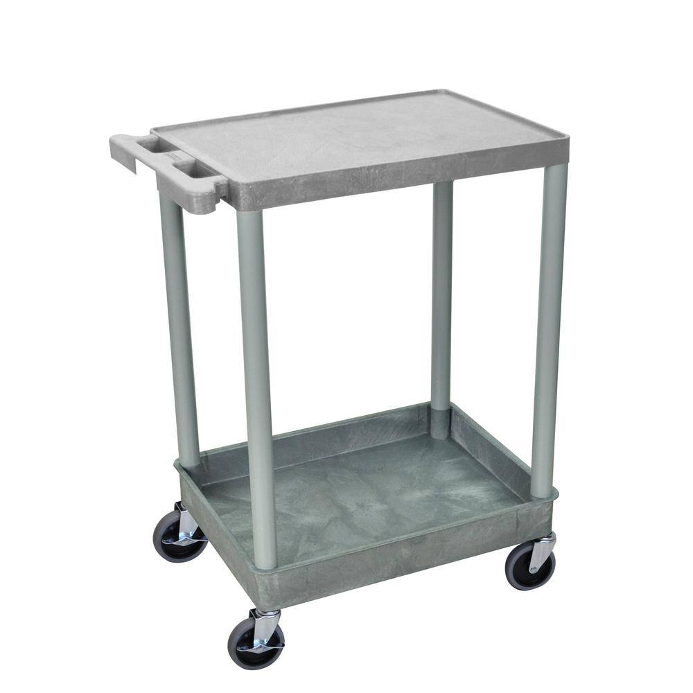 Luxor STC 24 in. 2-Shelf Utility Cart in Gray STC21-G