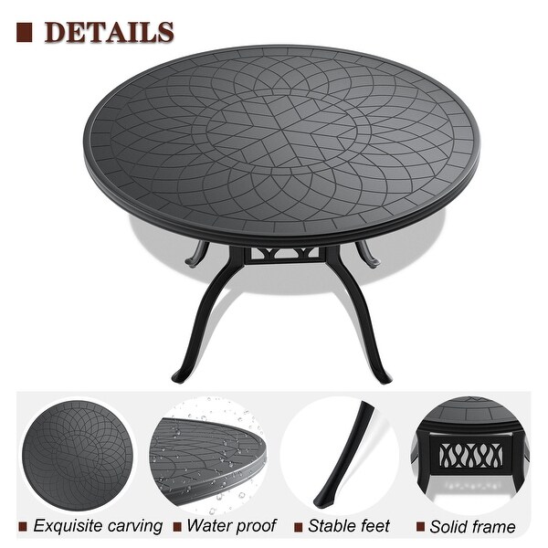 47.24inch Cast Aluminum Patio Dining Round Table