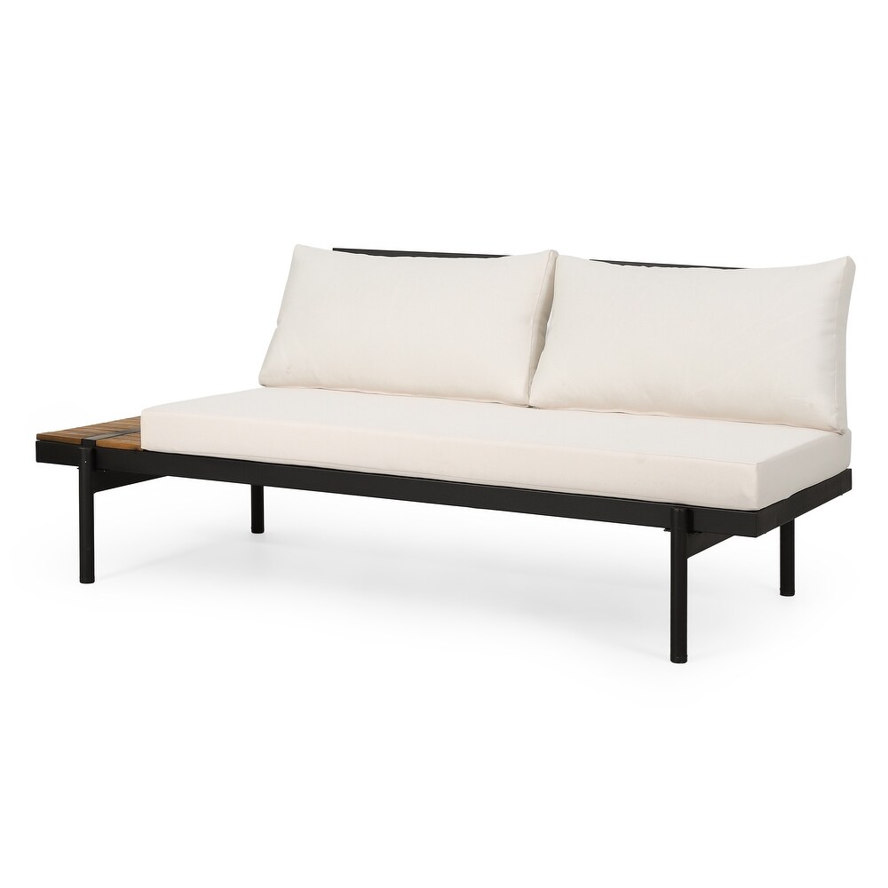 The Outdoor Acacia 5 seat Sectional Sofa Set w/ Water resistant Cushions by Christopher Knight Home