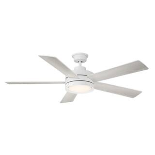 Home Decorators Collection Baxtan 56 in. Integrated LED Indoor Matte White Ceiling Fan with Light and Remote Control AM731A-MWH