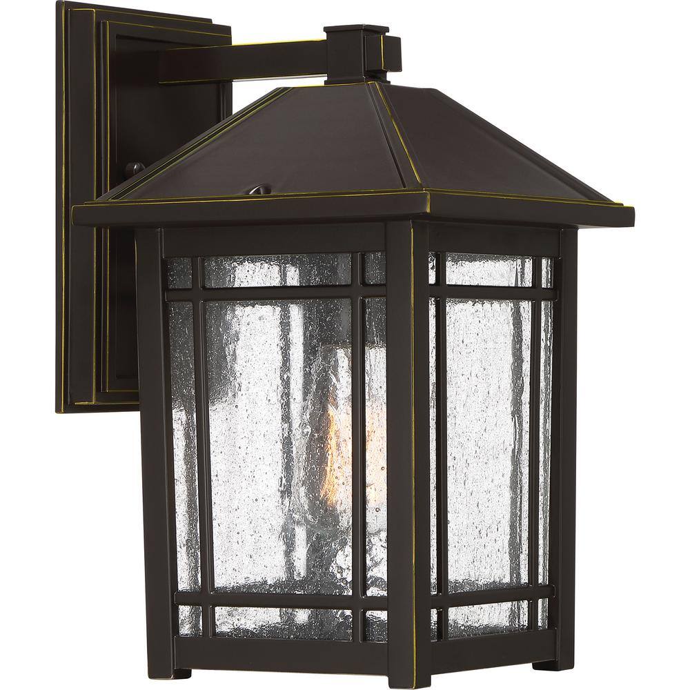 Quoizel Cedar Point 1-Light Bronze Outdoor Wall Lantern Sconce CPT8408PN