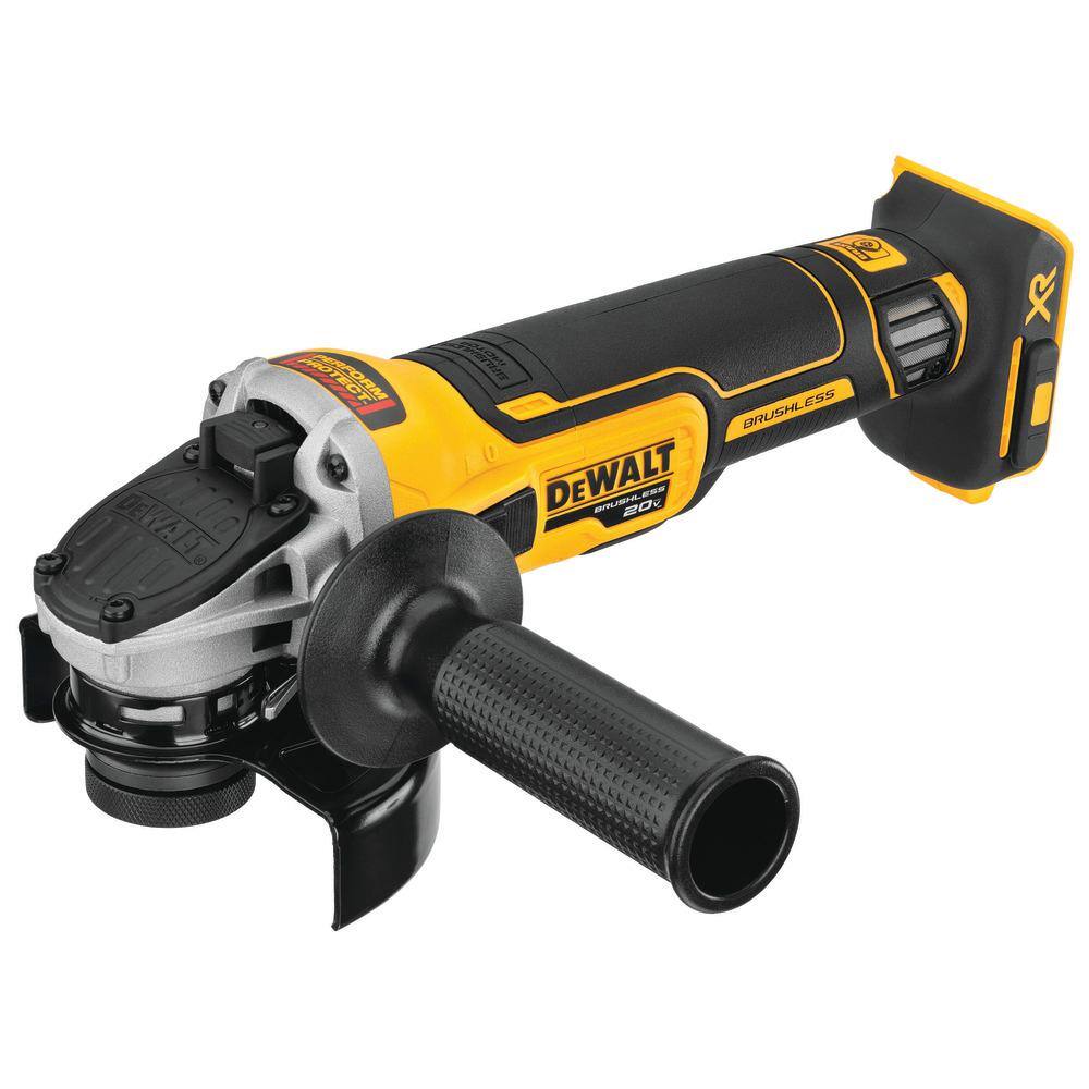 DW 20V MAX XR Cordless Brushless 4.5 in. Slide Switch Small Angle Grinder with Kickback Brake (Tool Only) DCG405B