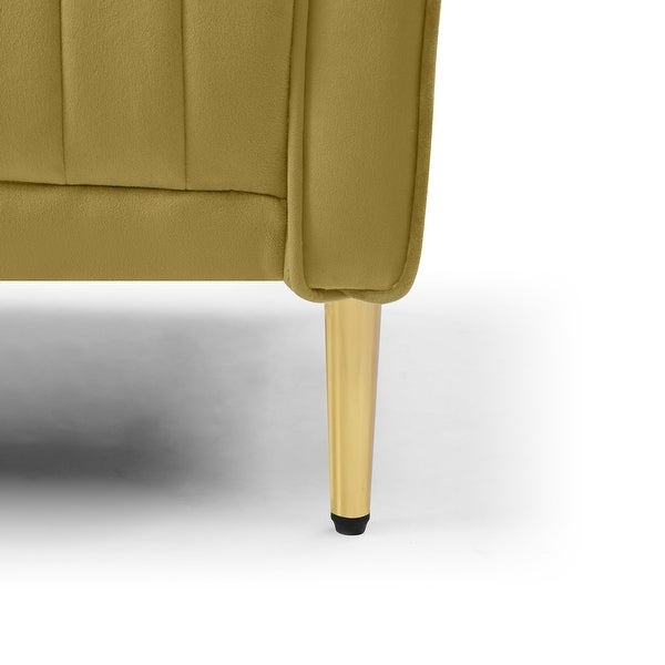 Modern Soft Velvet Living Room Chair， Upholstered Accent Armchair Side Chair With Gold Legs