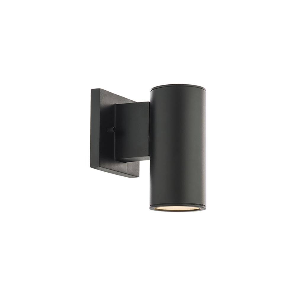 WAC Lighting Cylinder Black LED Single Up or Down Outdoor Wall Cylinder Light 3000K WS-W190208-30-BK