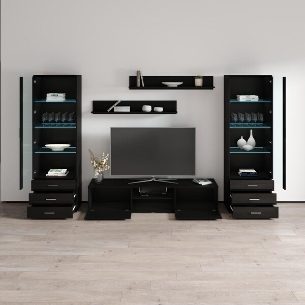 Soho 4 Modern Wall Unit Entertainment Center