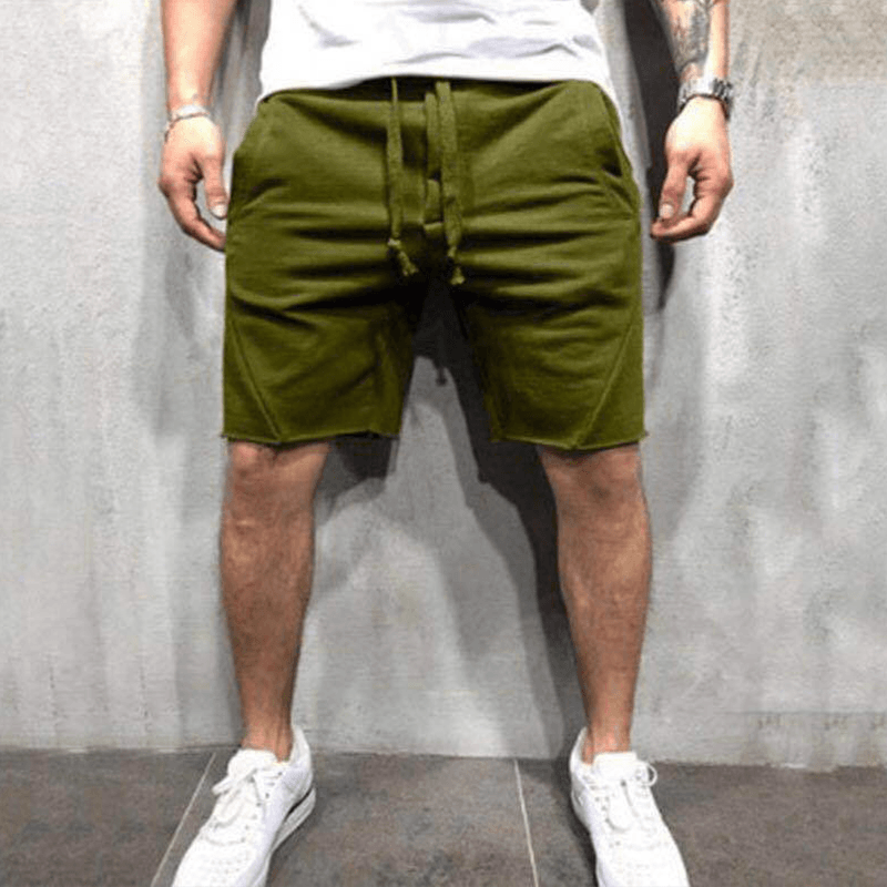 Solid color breathable summer sports shorts