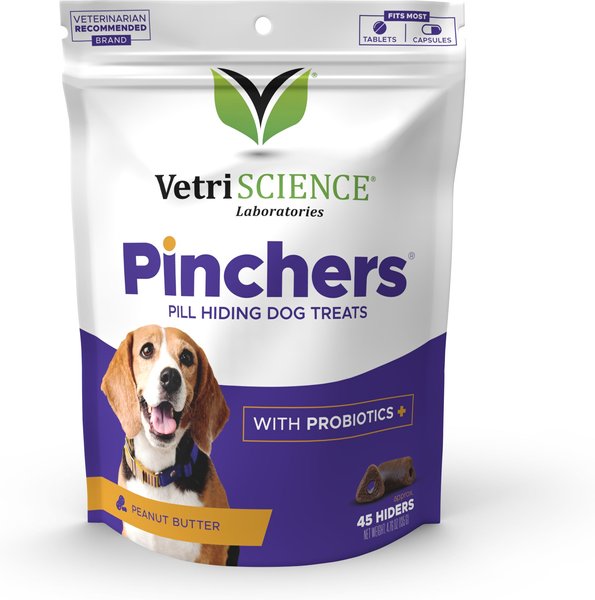 VetriScience Pinchers Pill Hiding Peanut Butter Grain-Free Dog Treats， 45 count