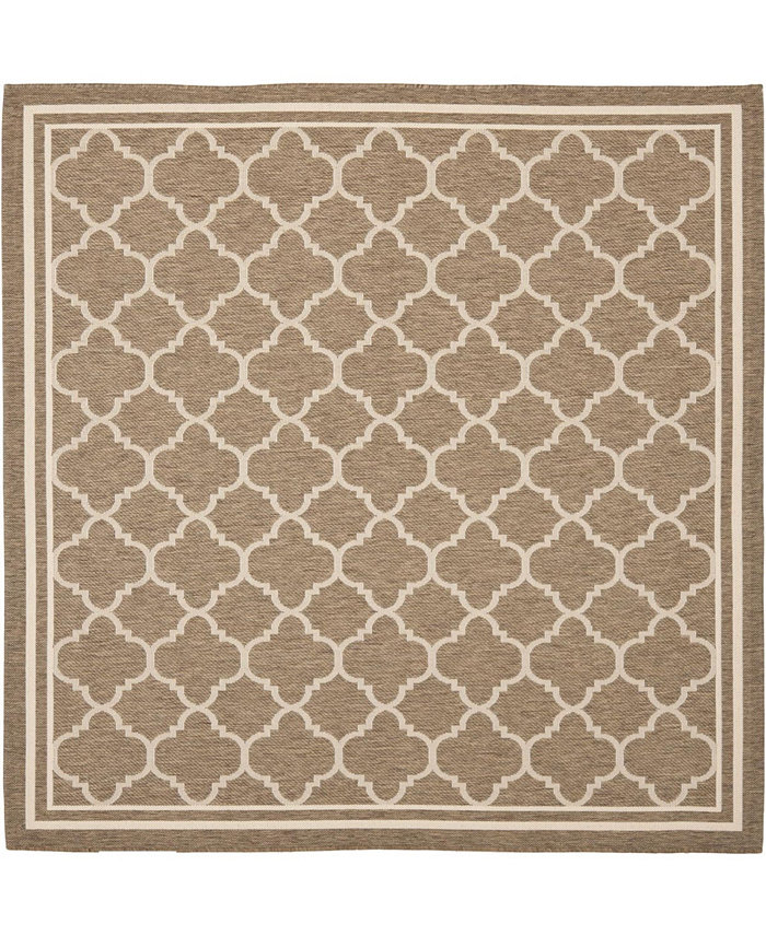 Safavieh Courtyard CY6918 Brown and Bone 5'3 x 5'3 Square Outdoor Area Rug