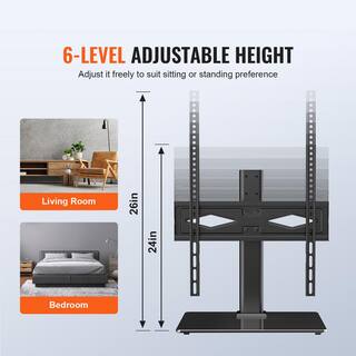 VEVOR TV Stand Mount for 32 to 55 in. TVs Height Adjustable Swivel TV Stand with Tempered Glass Base for Bedroom Living Room LDDSZJGDZXG55I5UNV0