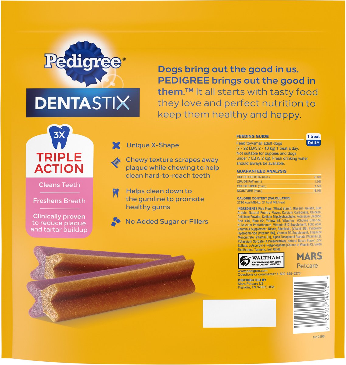 Pedigree Dentastix Dual Flavored Bacon and Chicken Flavored Mini Dental Dog Treats