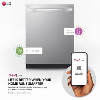 LG 24 in. in PrintProof Stainless Steel Top Control Dishwasher with Towel Bar TrueSteam and QuadWash LDTS5552S