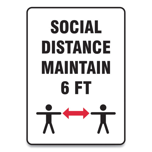 Accuform Social Distance Signs， Wall， 7 x 10， 