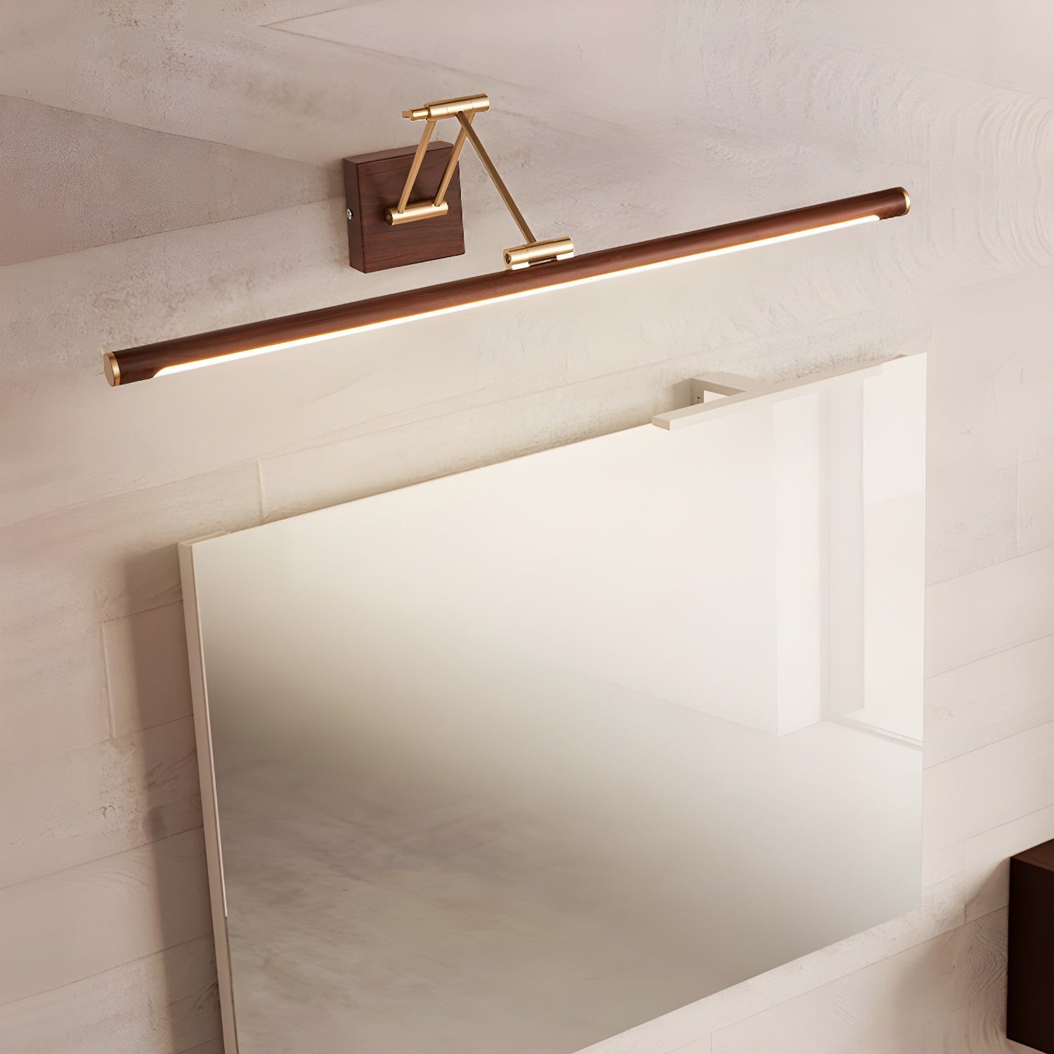 Walnut Color Linear Adjustable Wall Light