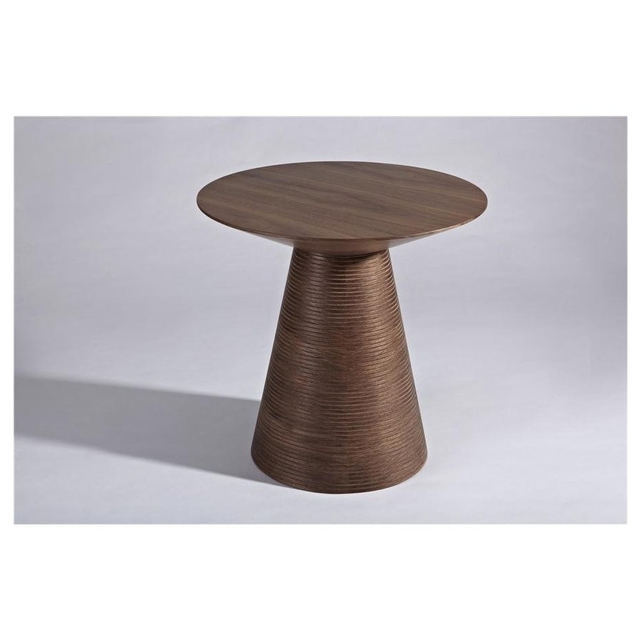 Pedestal walnut DANISH Wood Side Table