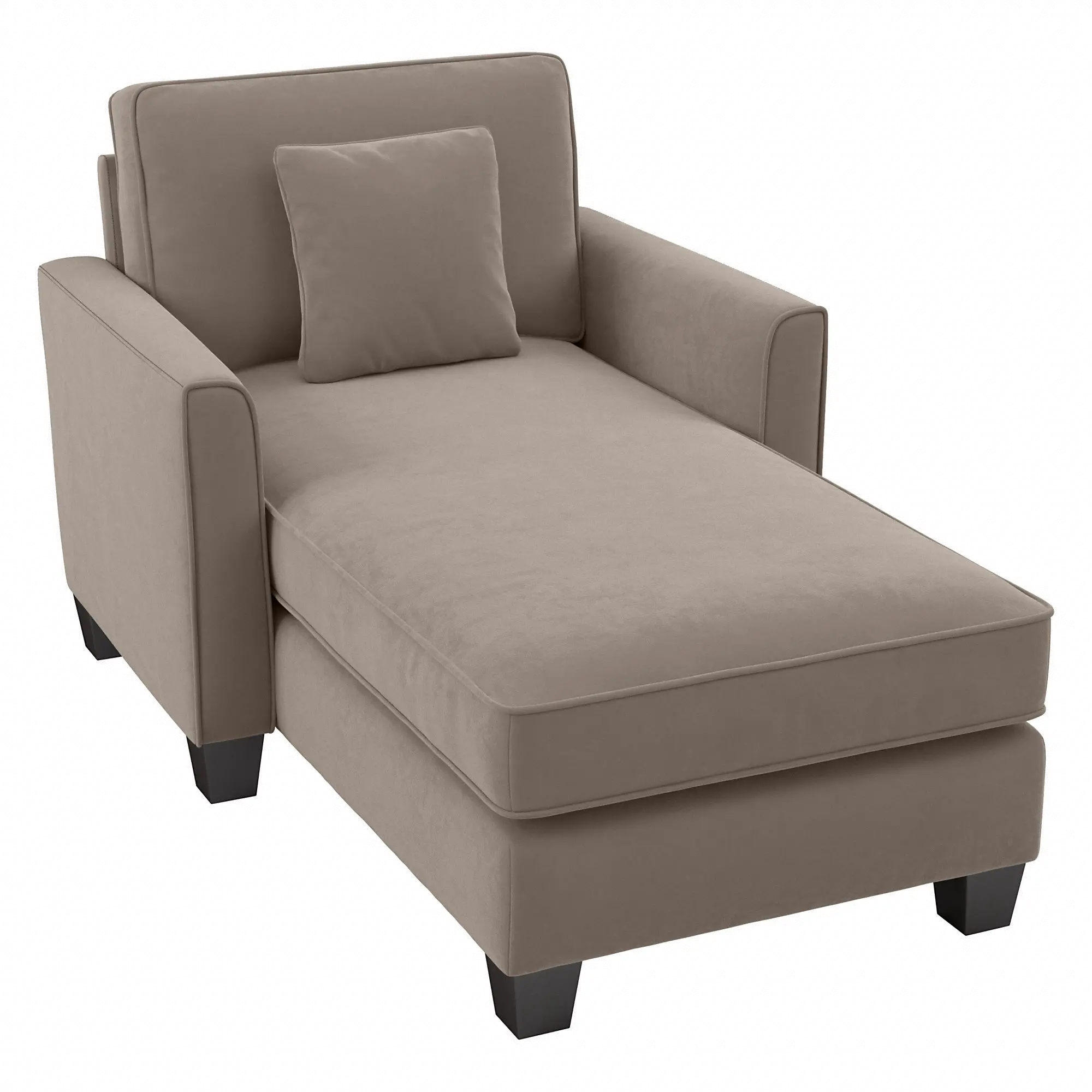 Flare Tan Microsuede Chaise Lounge with Arms - Bush Furniture