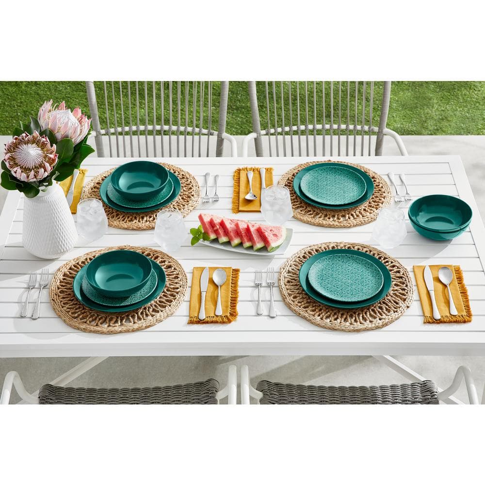 StyleWell Taryn Melamine Accent Plates in Malachite Trellis (Set of 6) AA5479MLT