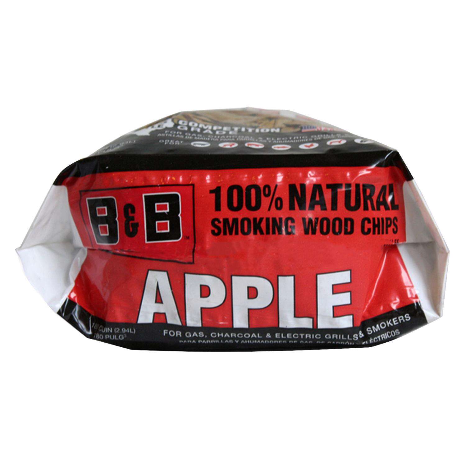 BandB Charcoal All Natural Apple Wood Smoking Chips 180 cu in