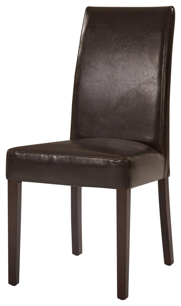 Aelwyn Leather Chair  Brown (Set Of 2)   Transitional   Dining Chairs   by Virgil Stanis Design  Houzz