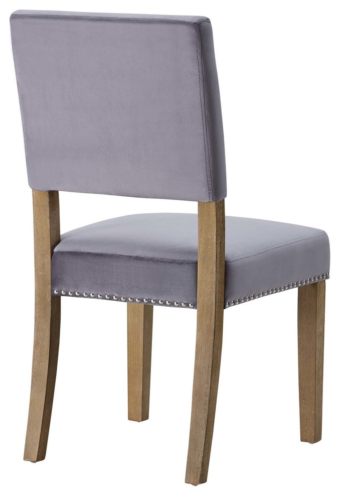 Modern Urban Living Dining Side Chair  Set of 4  Velvet Fabric Wood   Transitional   Dining Chairs   by House Bound  Houzz